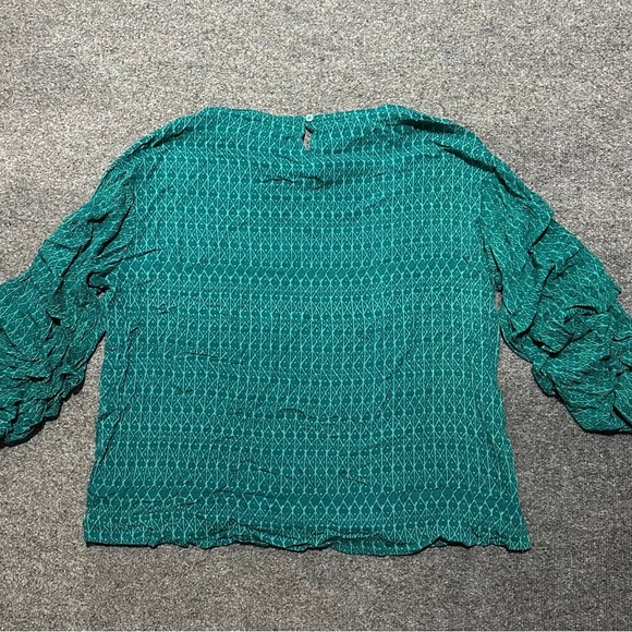 Manaola Teal Textured Blouse - Picture 7 of 7